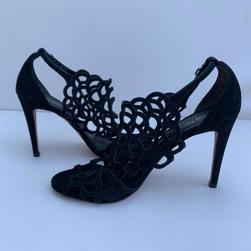 Klub Nico Black Lace Up Open Toe Sandals Womens Size 8 M - Picture 8 of 9